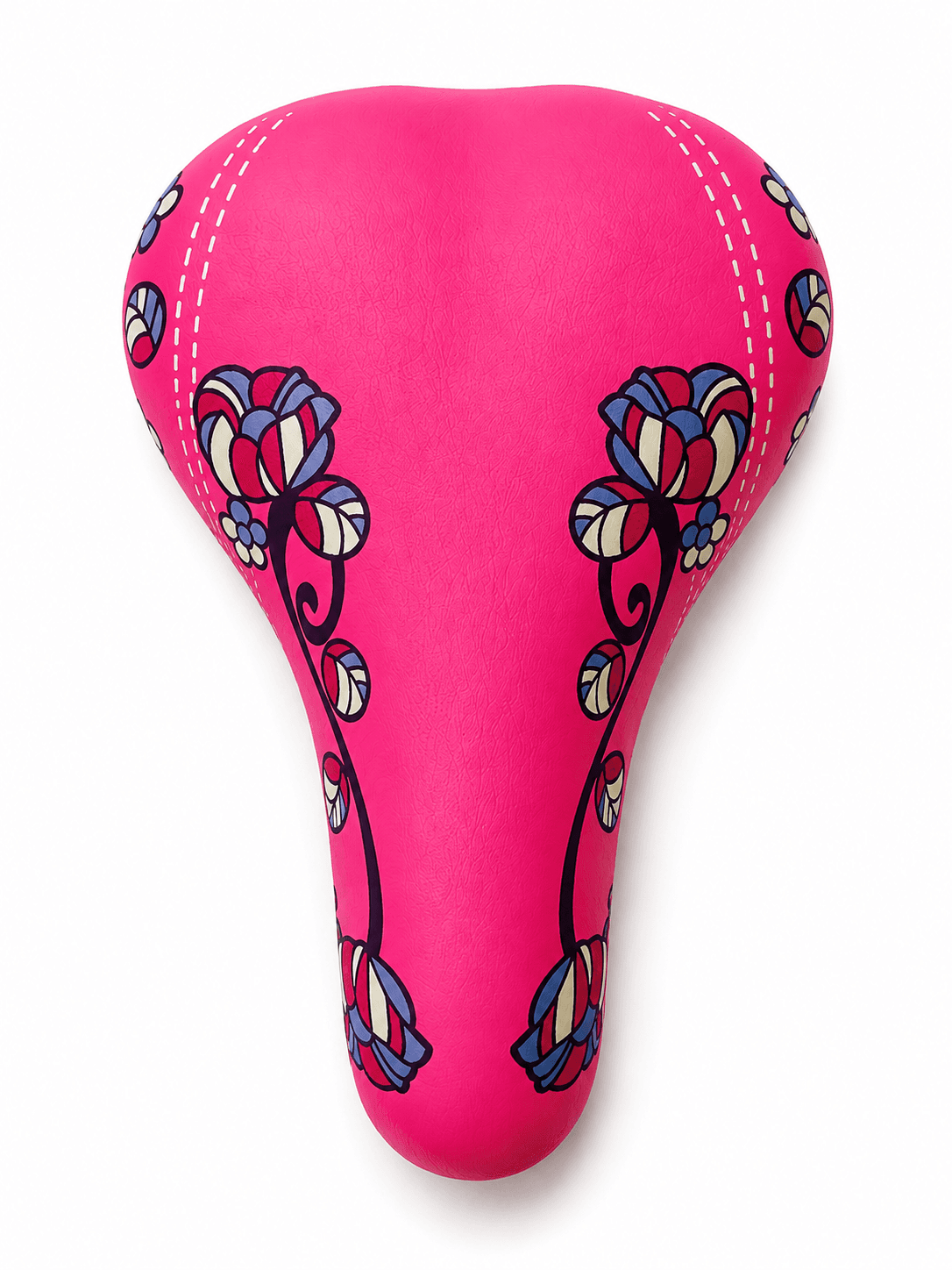 ASIENTO PARA BICICLETA MULTIMARCA ROSA CON DISEÑO FLORAL
