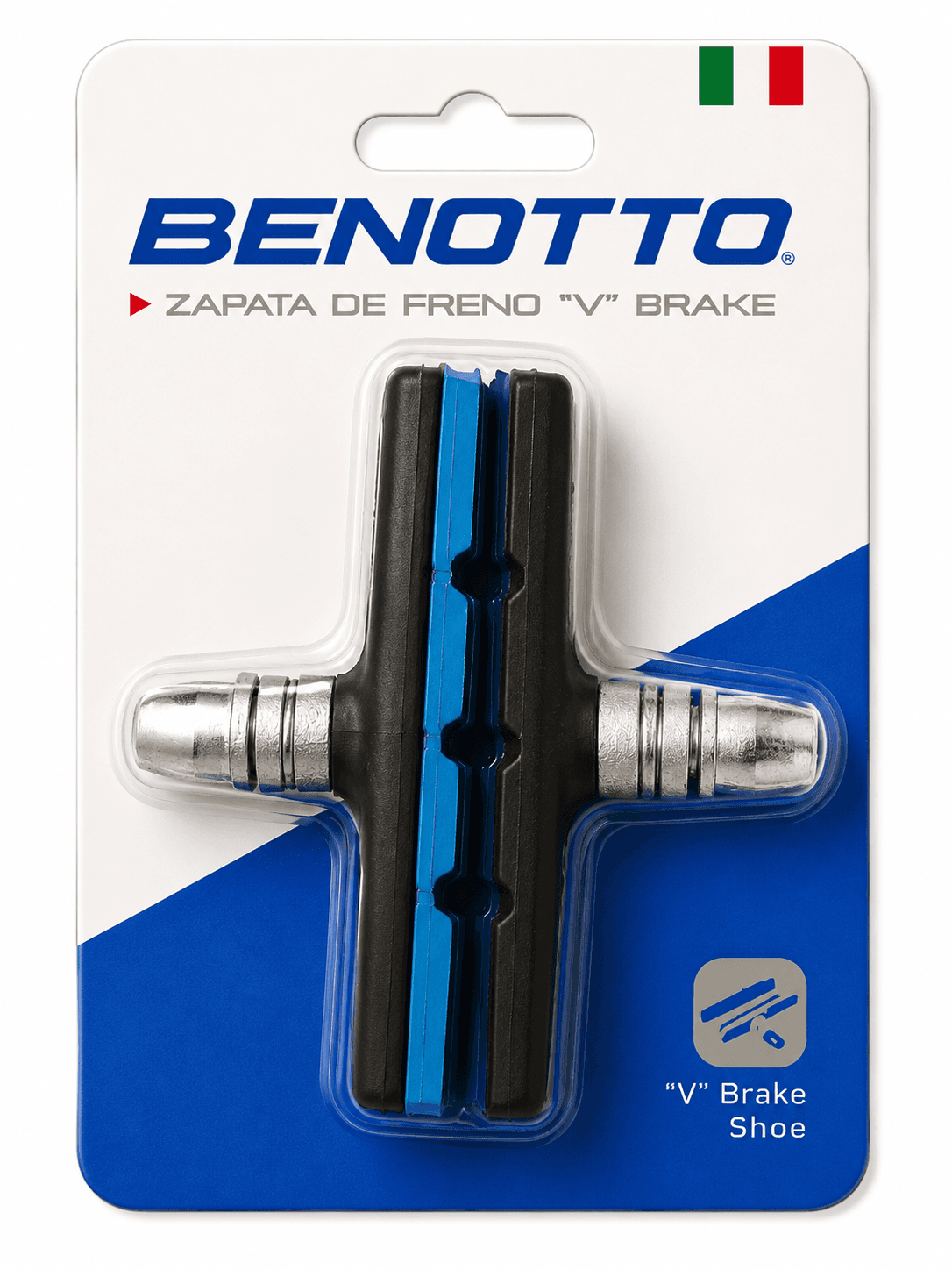 ZAPATA O GOMA DE FRENO MARCA BENOTTO NEGRO CON AZUL
