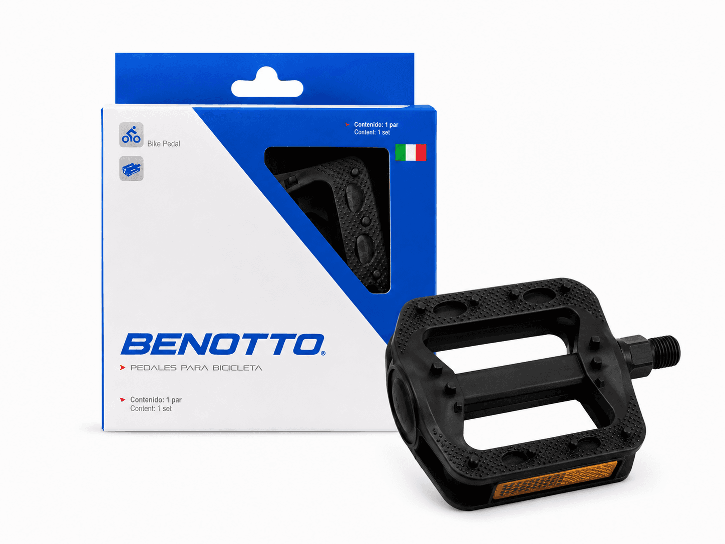 PEDALES STD PARA BICICLETA DE MONTAÑA MARCA BENOTTO NEGRO