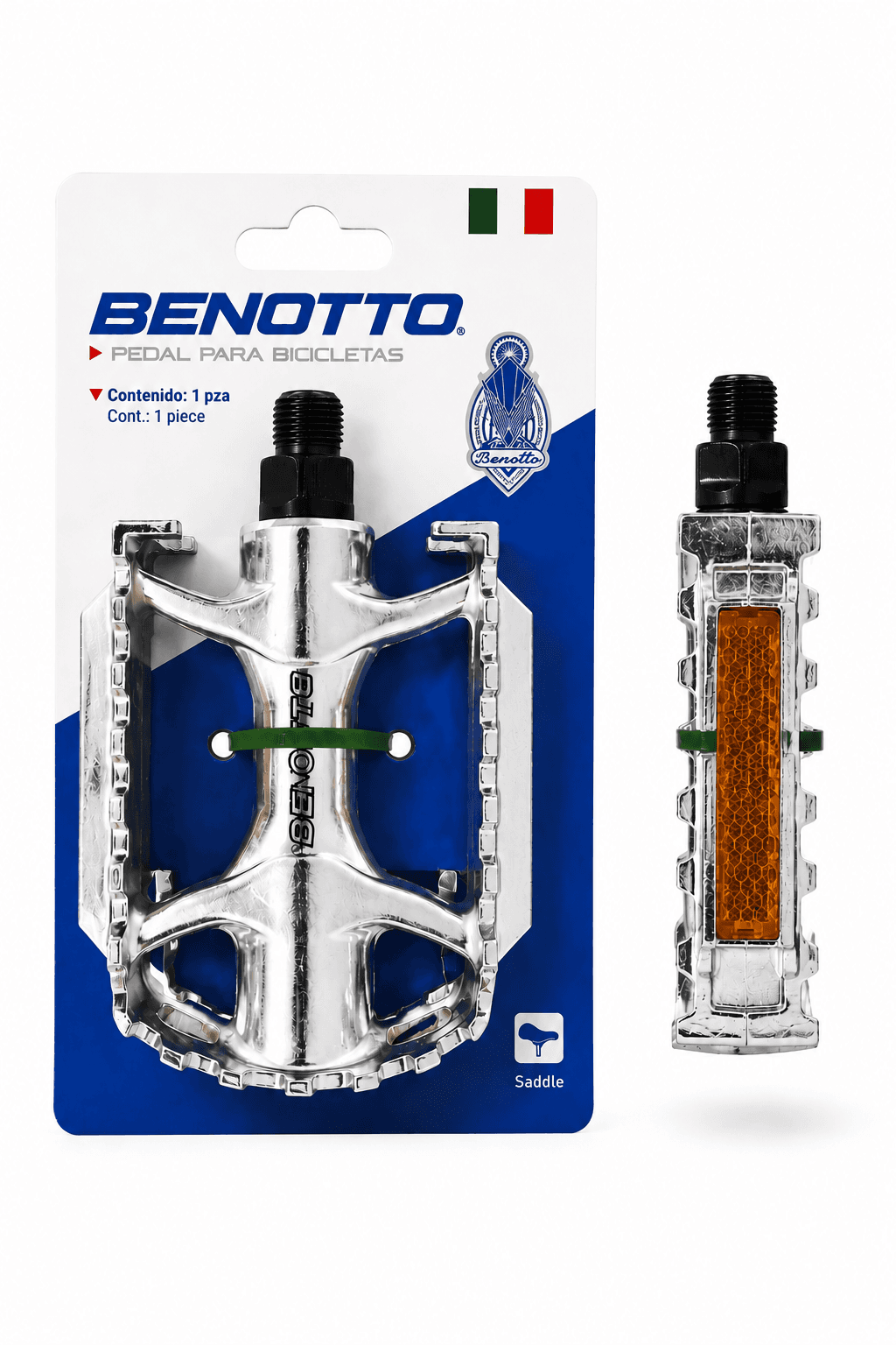 PEDALES STD PARA BICICLETA DE MONTAÑA MARCA BENOTTO PLATEADO