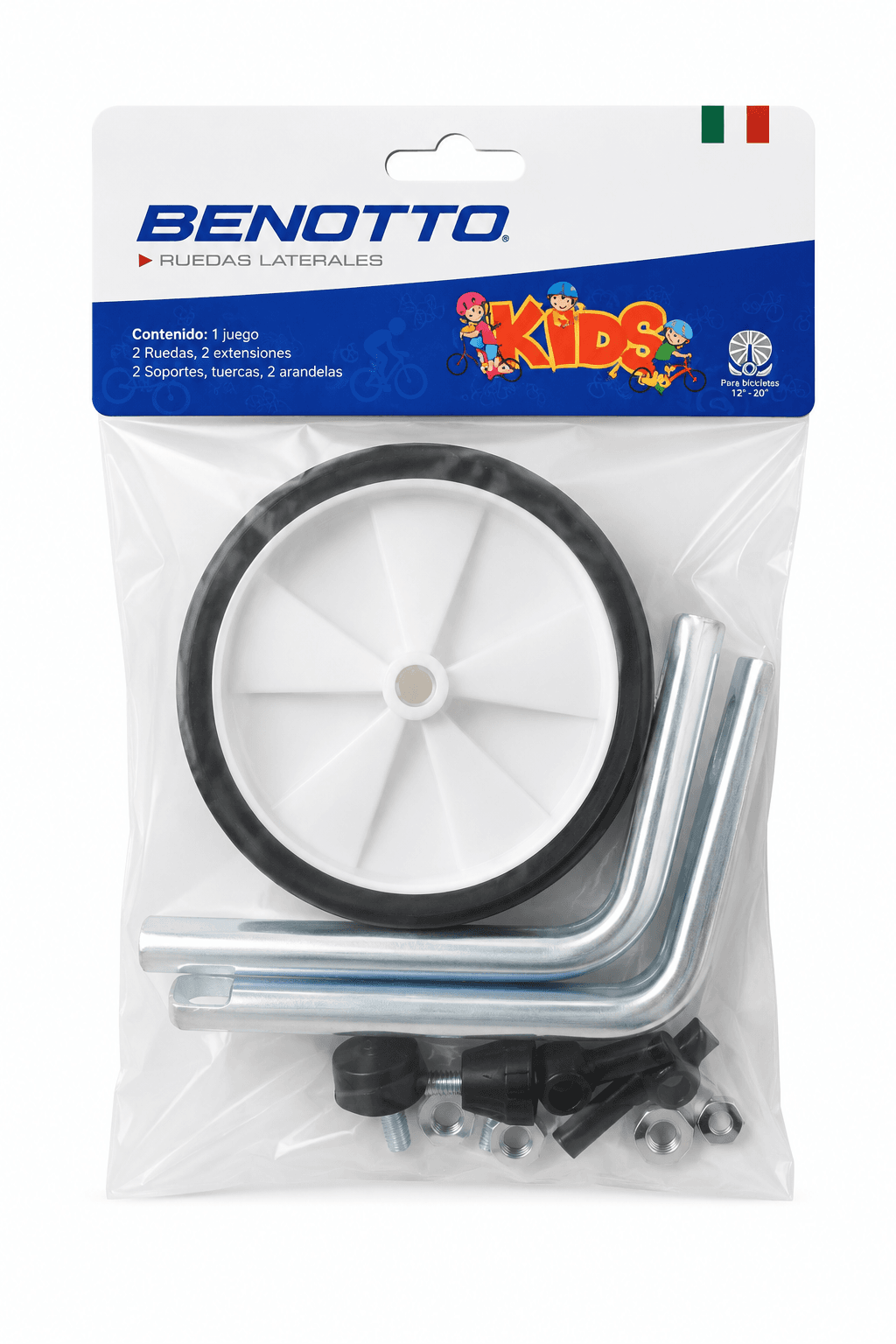 RUEDAS LATERALES MARCA BENOTTO BLANCO CON NEGRO